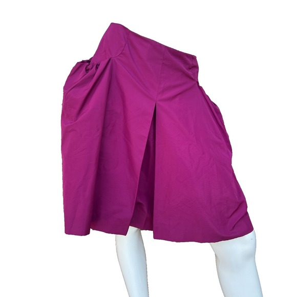 Miu Miu Dresses & Skirts - Miu Miu A-Line Skirt Reddish-Purple Acetate Blend Gather‎ Hip Pockets SZ 38/M